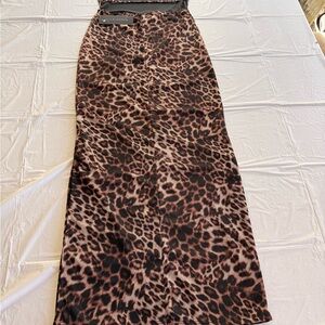 Leopard Print Spaghetti Strap Maxi Dress